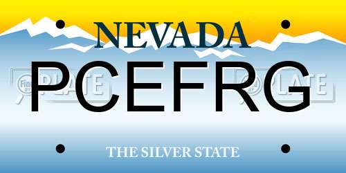 PCEFRG Nevada License Plate