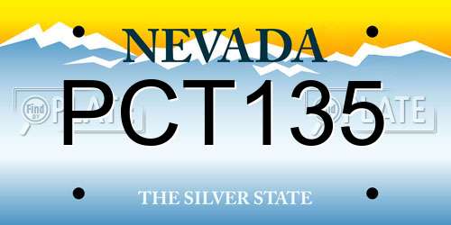 PCT135 Nevada License Plate