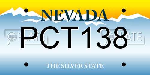 PCT138 Nevada License Plate