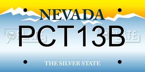 PCT13B Nevada License Plate