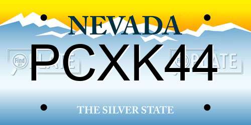 PCXK44 Nevada License Plate