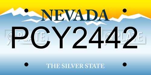 PCY2442 Nevada License Plate