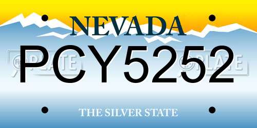 PCY5252 Nevada License Plate