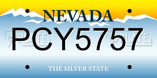 PCY5757 Nevada License Plate