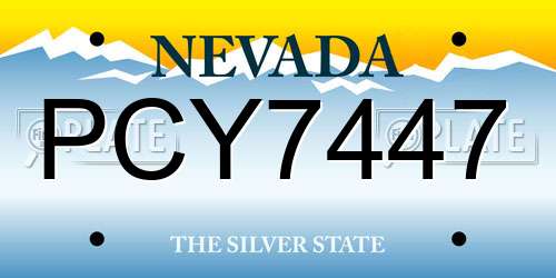 PCY7447 Nevada License Plate