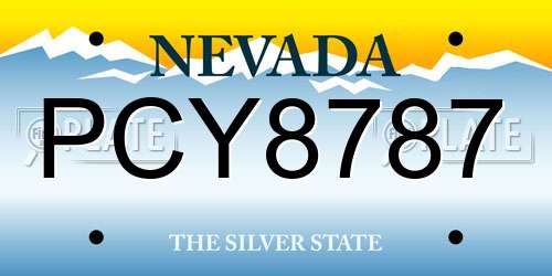 PCY8787 Nevada License Plate