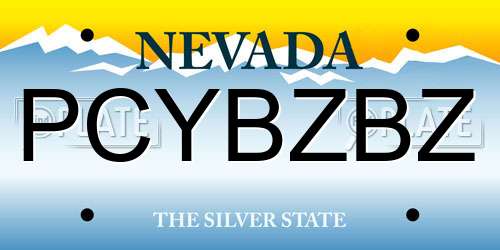 PCYBZBZ Nevada License Plate