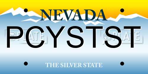PCYSTST Nevada License Plate