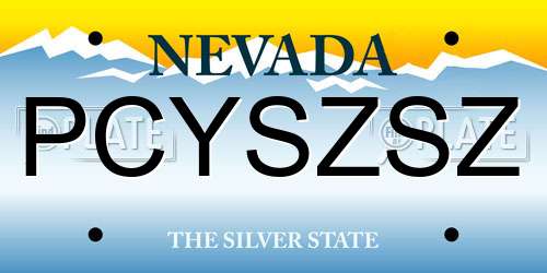 PCYSZSZ Nevada License Plate