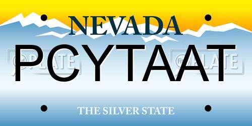 PCYTAAT Nevada License Plate