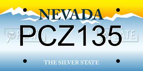 PCZ135 Nevada License Plate