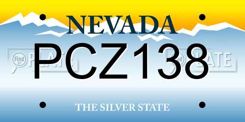 PCZ138 Nevada License Plate