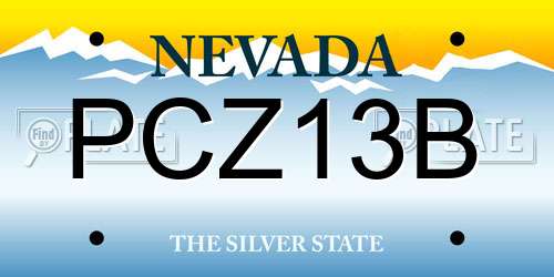 PCZ13B Nevada License Plate
