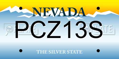 PCZ13S Nevada License Plate