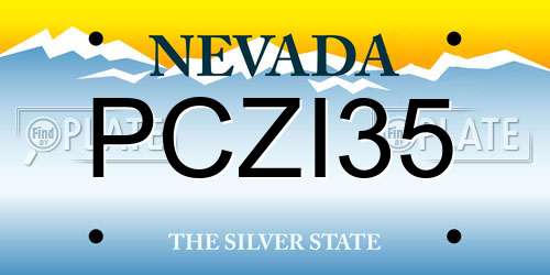 PCZI35 Nevada License Plate