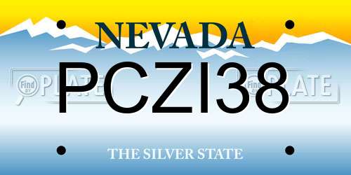 PCZI38 Nevada License Plate