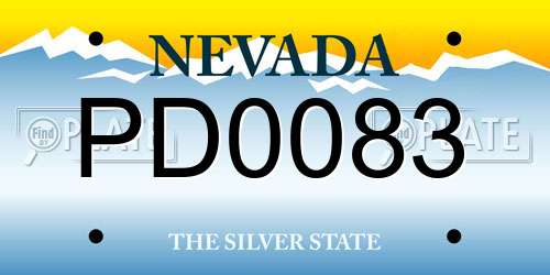 PD0083 Nevada License Plate