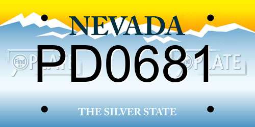 PD0681 Nevada License Plate