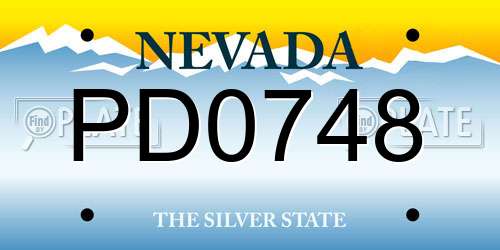 PD0748 Nevada License Plate