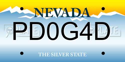 PD0G4D Nevada License Plate