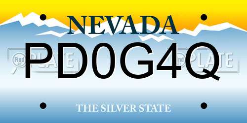 PD0G4Q Nevada License Plate