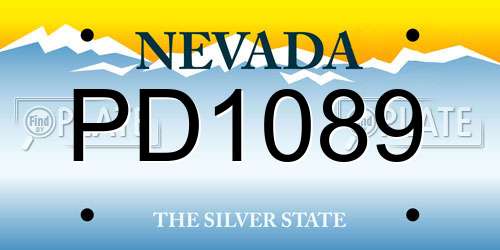 PD1089 Nevada License Plate