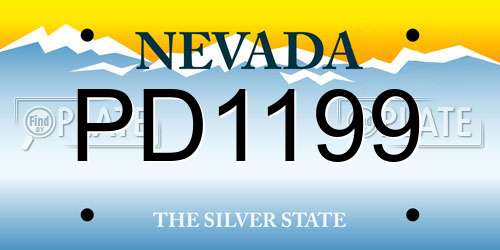 PD1199 Nevada License Plate