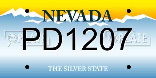 PD1207 Nevada License Plate