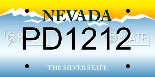 PD1212 Nevada License Plate