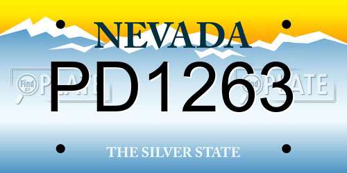 PD1263 Nevada License Plate
