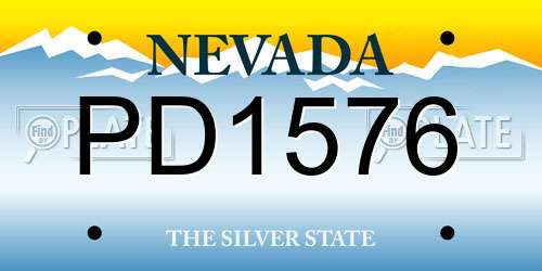 PD1576 Nevada License Plate