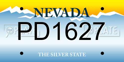 PD1627 Nevada License Plate