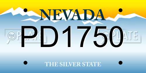 PD1750 Nevada License Plate