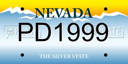 PD1999 Nevada License Plate