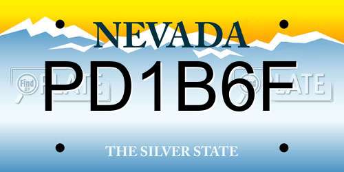 PD1B6F Nevada License Plate
