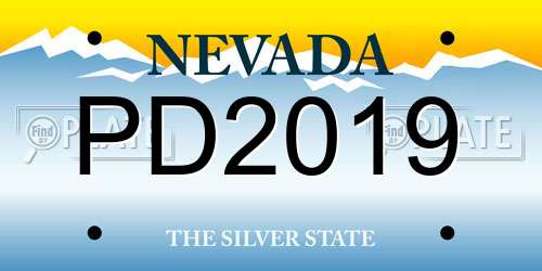 PD2019 Nevada License Plate