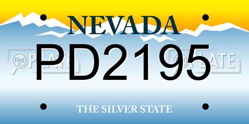 PD2195 Nevada License Plate