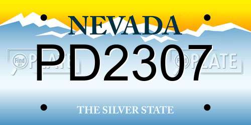 PD2307 Nevada License Plate