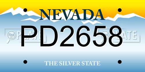 PD2658 Nevada License Plate