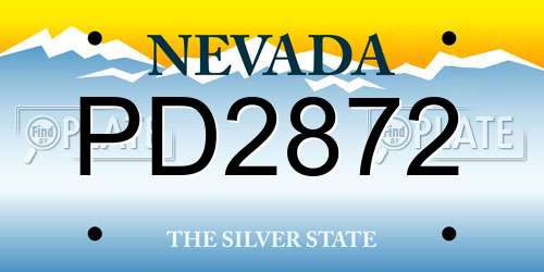 PD2872 Nevada License Plate