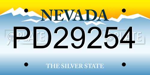 PD29254 Nevada License Plate