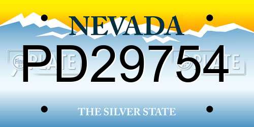 PD29754 Nevada License Plate
