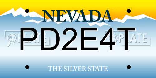 PD2E4T Nevada License Plate