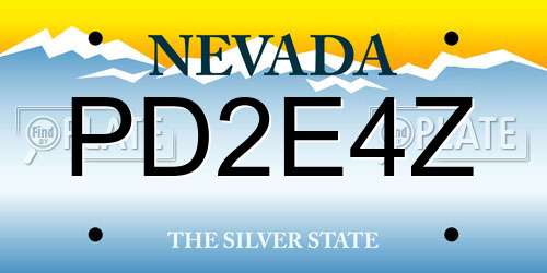 PD2E4Z Nevada License Plate