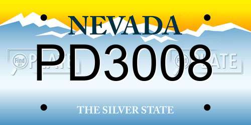 PD3008 Nevada License Plate