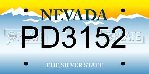 PD3152 Nevada License Plate