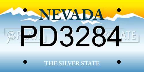 PD3284 Nevada License Plate