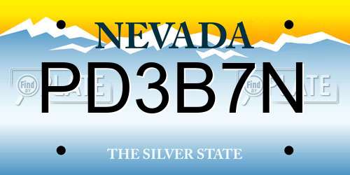 PD3B7N Nevada License Plate