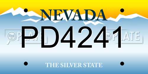 PD4241 Nevada License Plate