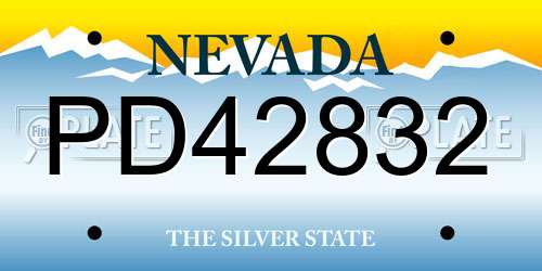 PD42832 Nevada License Plate